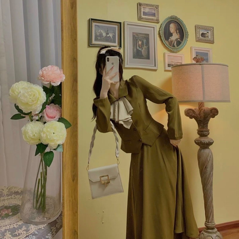 SET VINTAGE màu XANH CỐM HOTTREND