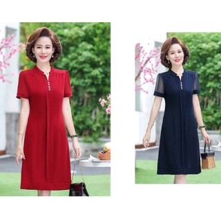Đầm váy trung niên cao cấp cực sang cho mẹ dự tiệc, voan cúc, THỜI TRANG TRUNG NIÊN CAO CẤP SULLY