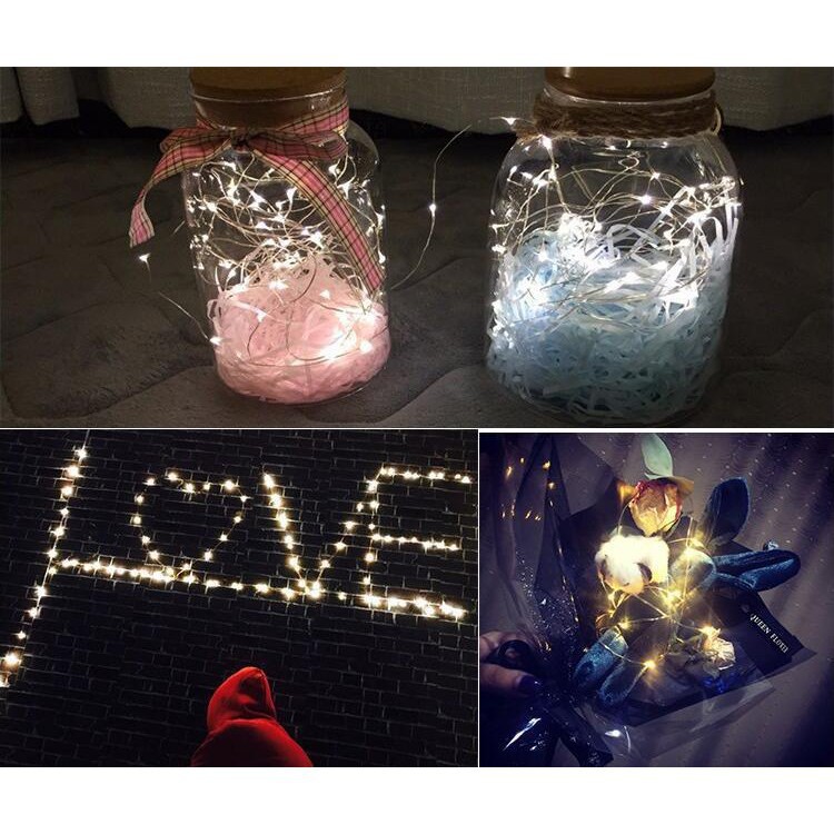 SXAR LD0 Đèn led đom đóm, fairylight nhấp nháy 3 chế độ kèm pin LR44 12 22