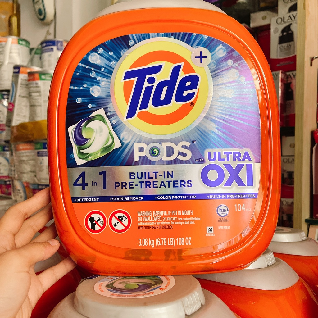 Viên giặt Tide Pods Ultra Oxi 104 viên (3.08kg)