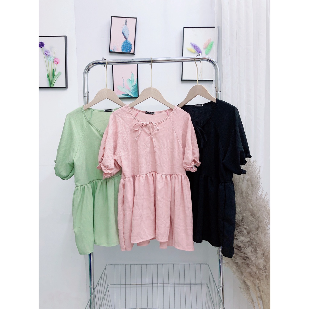 ÁO PELUM THẮT NƠ TAY PHỒNG BIGSIZE A115 ❤ FREESHIP ❤ HÌNH THẬT 100% SHOP TỰ CHỤP