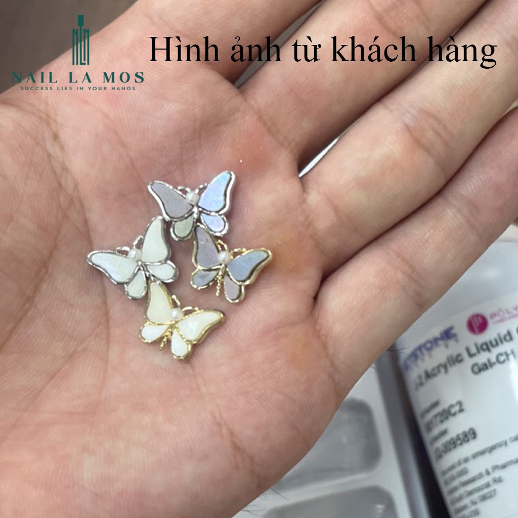 Charm bướm đá cao cấp - bướm đá ánh xà cừ phong cách Hàn Nhật sang chảnh