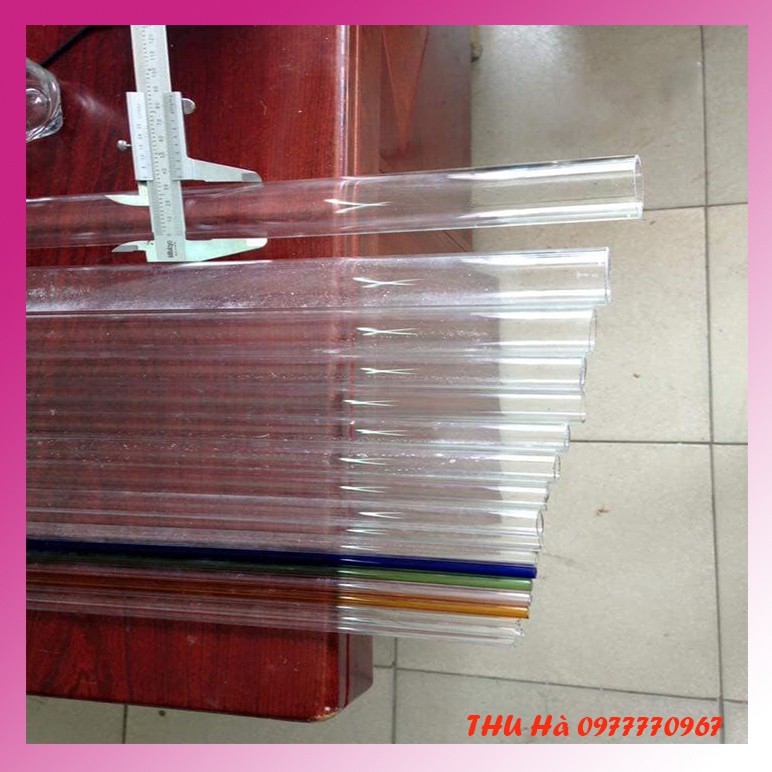 Combo 10 đoạn ống thủy tinh trắng fi6 dài 20