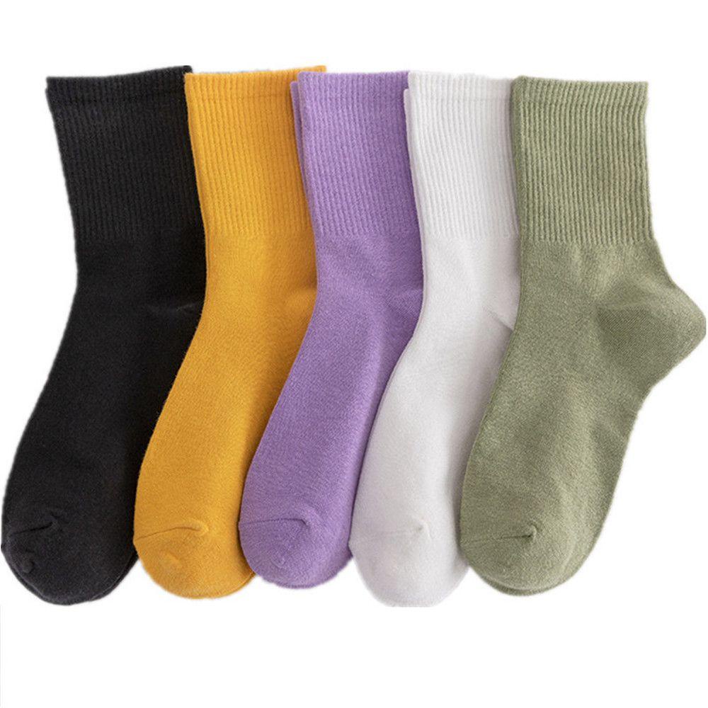NIUYOU Vớ Cotton Thể Thao MàU SắC Đơn GiảN
