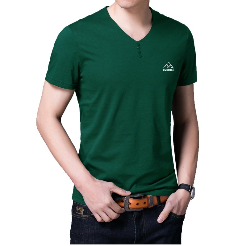 Áo Thun Nam Ngắn Tay Cổ Tim Body Bonado BN06- Xanh