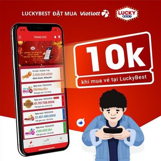 Toàn quốc [E-voucher] Mã giảm giá 10k mua vé Vietlott cùng LuckyBest