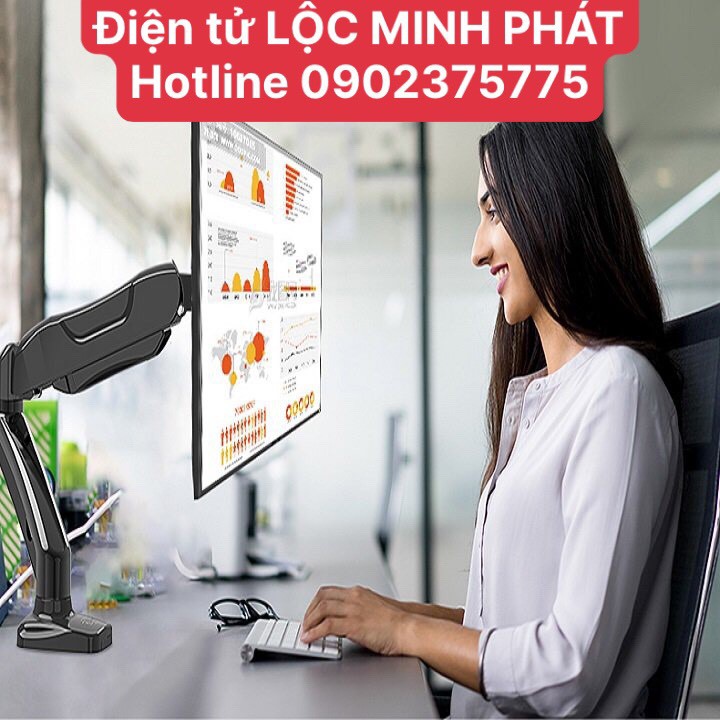 Giá treo màn hình máy tính F80 _V8- Xoay 360 độ - Hàng nhập khẩu Bảo Hành 24 Tháng