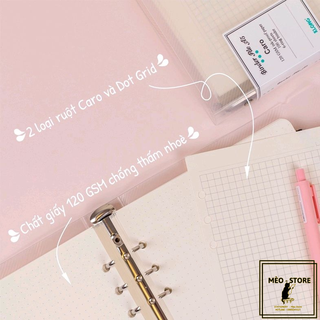 Sổ Binder File Caro nhựa kẹp còng A5, Sổ còng A5, 100 tờ, 120gsm