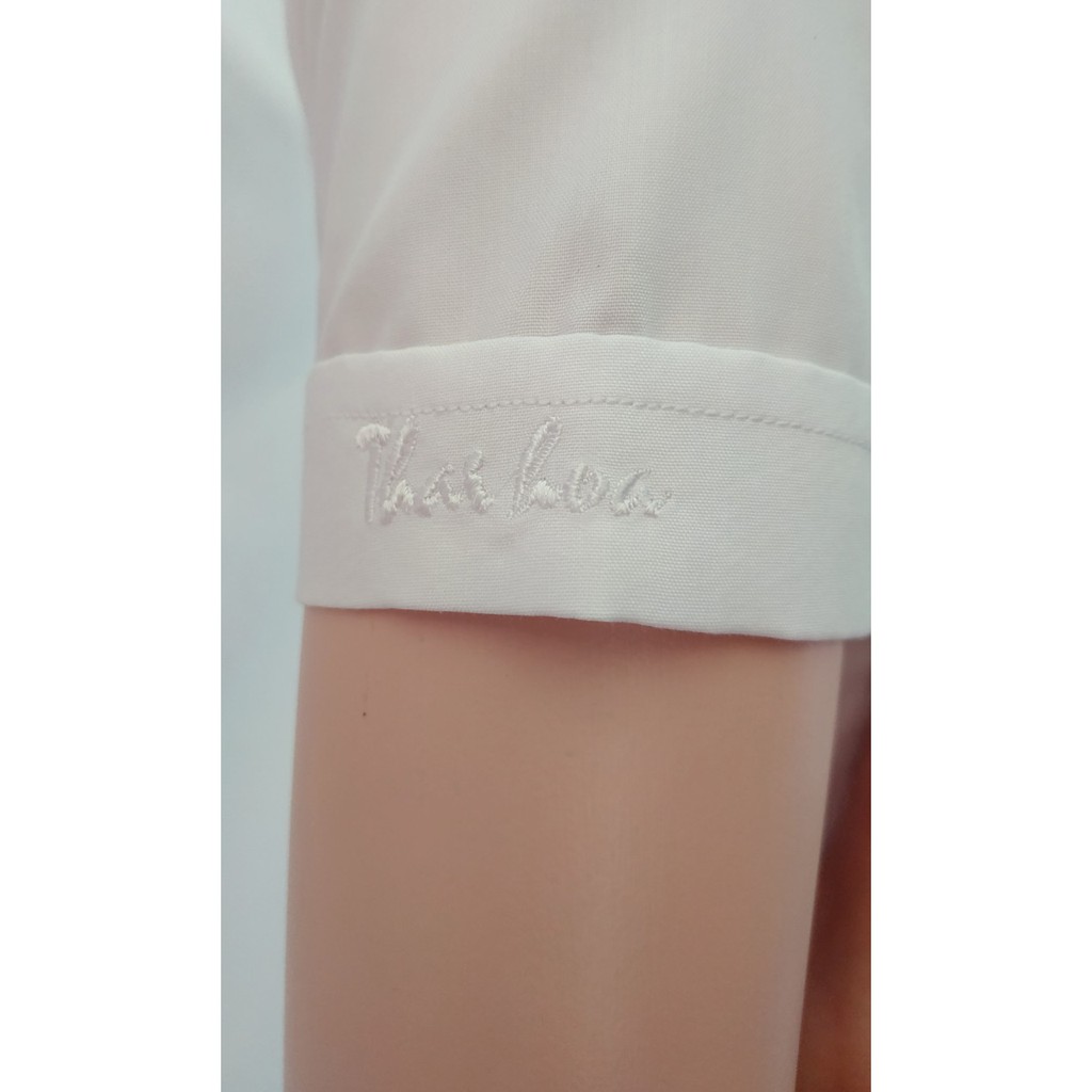 Áo Thái Hòa màu trắng chất vải đẹp có vải trơn và sọc | BigBuy360 - bigbuy360.vn