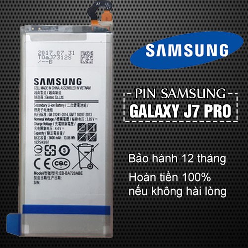 Pin Samsung Galaxy J7 Pro/ BE-BJ730ABE Bảo hành 12 tháng, hoàn tiền 100%