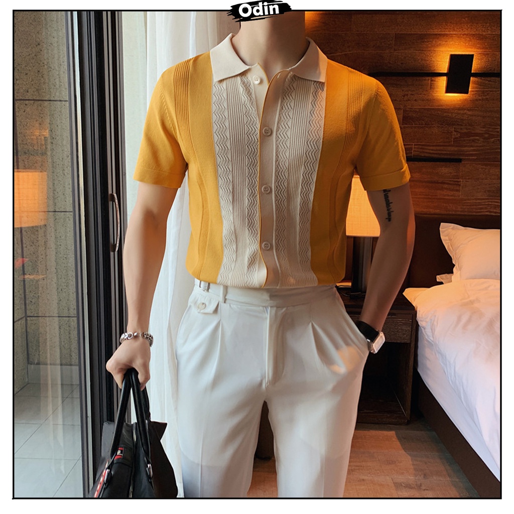 Áo polo Hàn Quốc, áo polo nam PL03 vải lụa dệt kim cao cấp