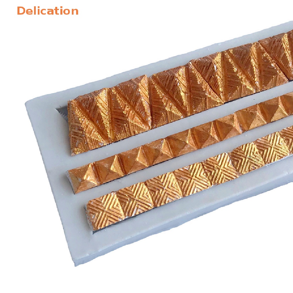 [Delication] Khuôn Silicone Làm Kẹo Đường Bên Hông Bánh Ngọc Đá Quý Hình Hoa Gợn Sóng