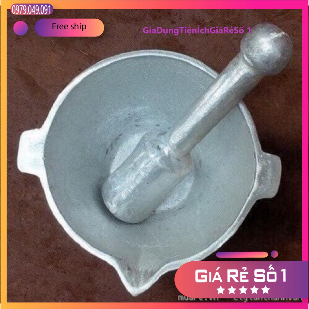 Bộ Cối Chày Gang Nguyên Khối Hàng Đẹp Dầy Dặn Miệng 15-17cm ⚡️⚡️⚡️⚡️⚡️