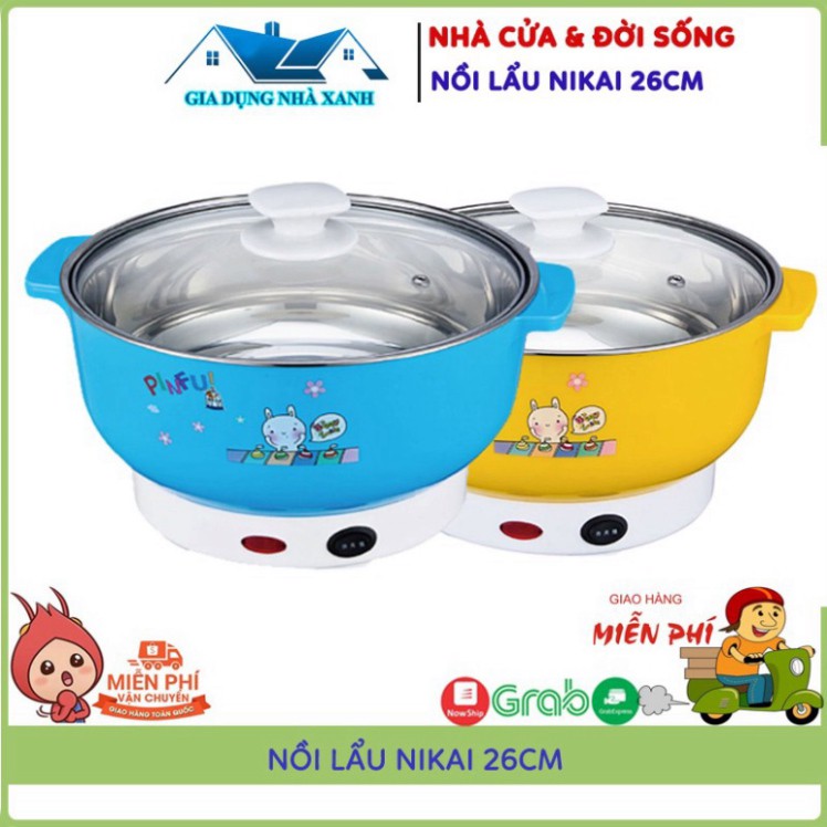 🔐Bảo Hành 1 Năm🔐 Nồi Lẩu Điện Mini Đa Năng Nika 24cm 1000W Inox 304, Tiện Dụng Cho 2-3 Người Dùng, Siêu Tiện Dụng