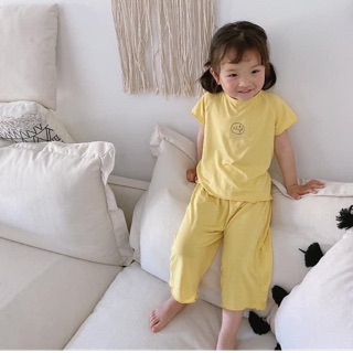 Bộ thun tăm áo cộc quần ngố cho bé