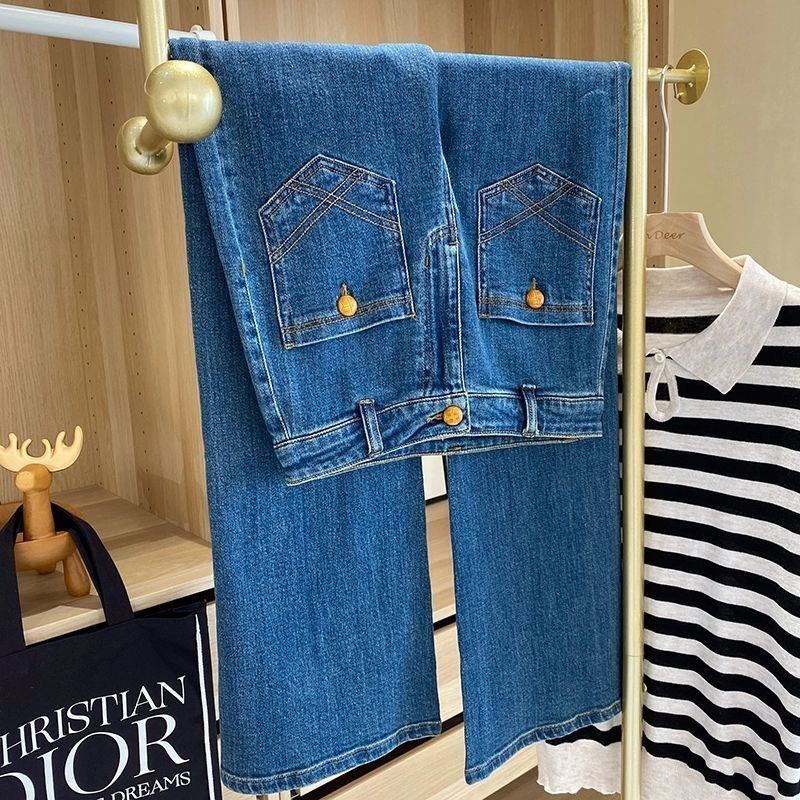 Quần Jean Lưng Cao Ống Suông Thời Trang Vintage Cá Tính Cho Nữ  tao bao