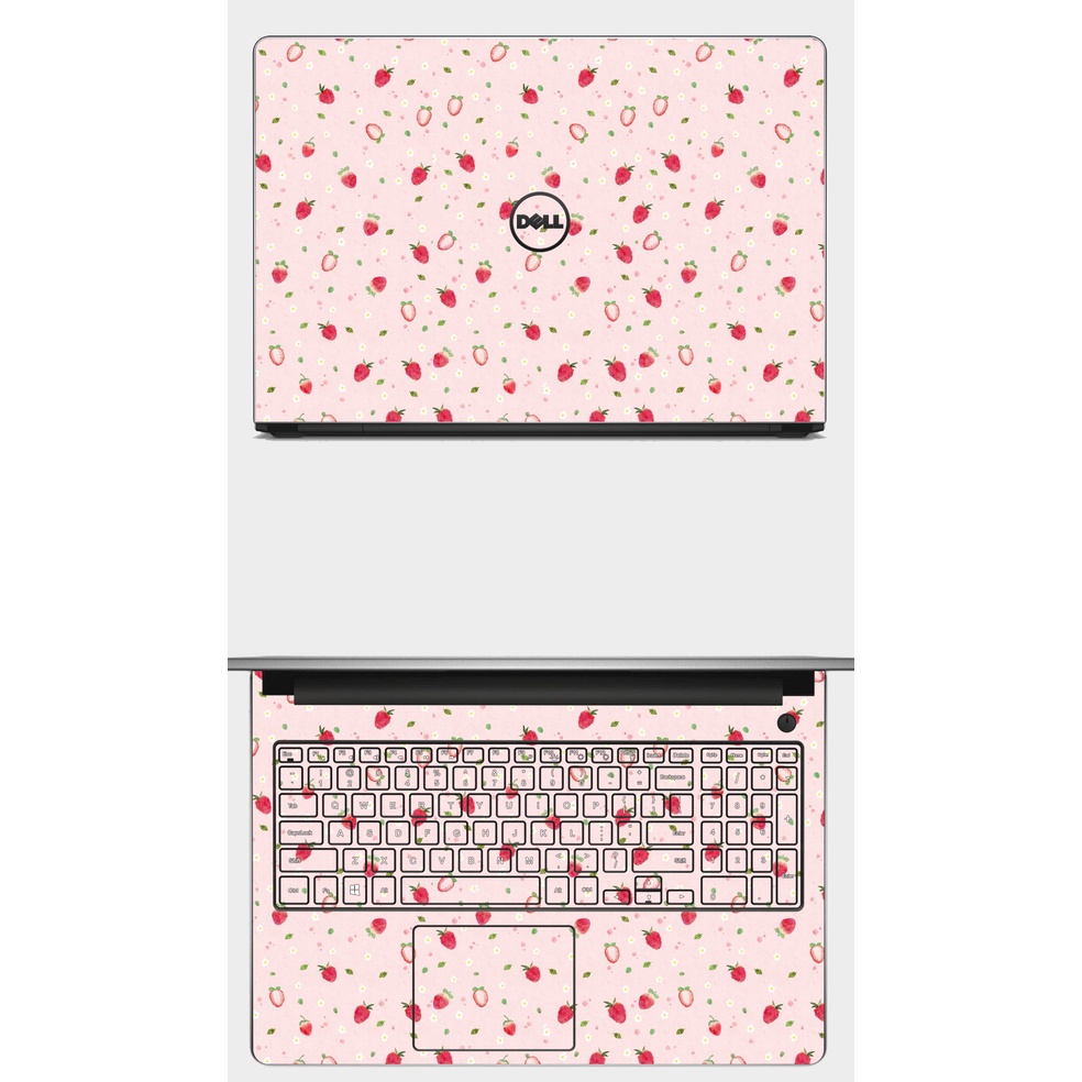 SKIN dán Laptop cute in hình DÂU TÂY xinh xẻo. Full các dòng máy: Asus, Acer, Dell, HP,.. In hình theo yêu cầu
