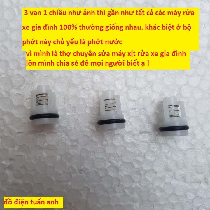 BỘ PHỚT, VAN MỘT CHIỀU MÁY BƠM RỬA XE MINI CAO ÁP DÙNG PHỚT 12-20