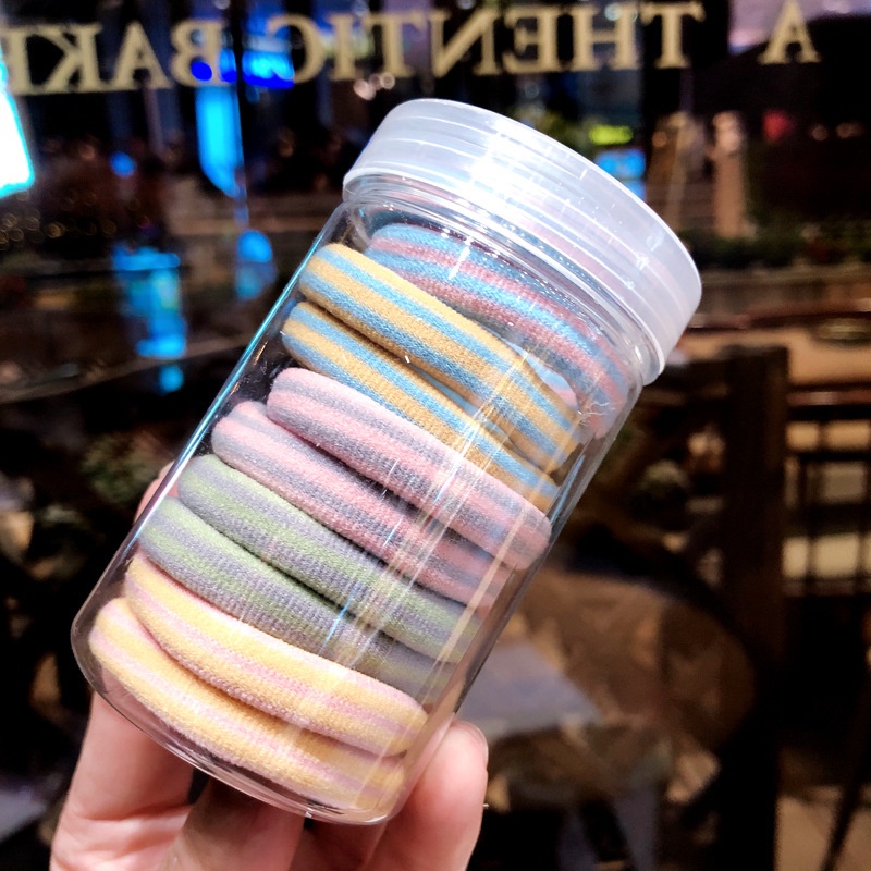 Hộp 10 Dây Buộc Tóc Dày Co Giãn Cao Đơn Giản Cho Nữ