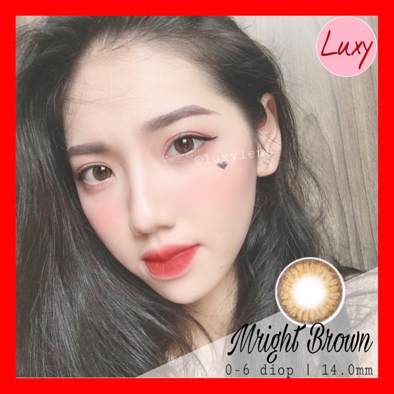 [Ảnh Thật] Lens Mright Brown 0 - 6 Độ LUXY Lens Hàn Nhập Khẩu Chính Hãng - KÍNH ÁP TRÒNG CAO CẤP