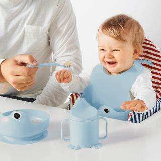 Bộ ăn dặm.con ếch màu xanh dương MATA CHÍNH HÃNG IKEA THỤY ĐIỂN
