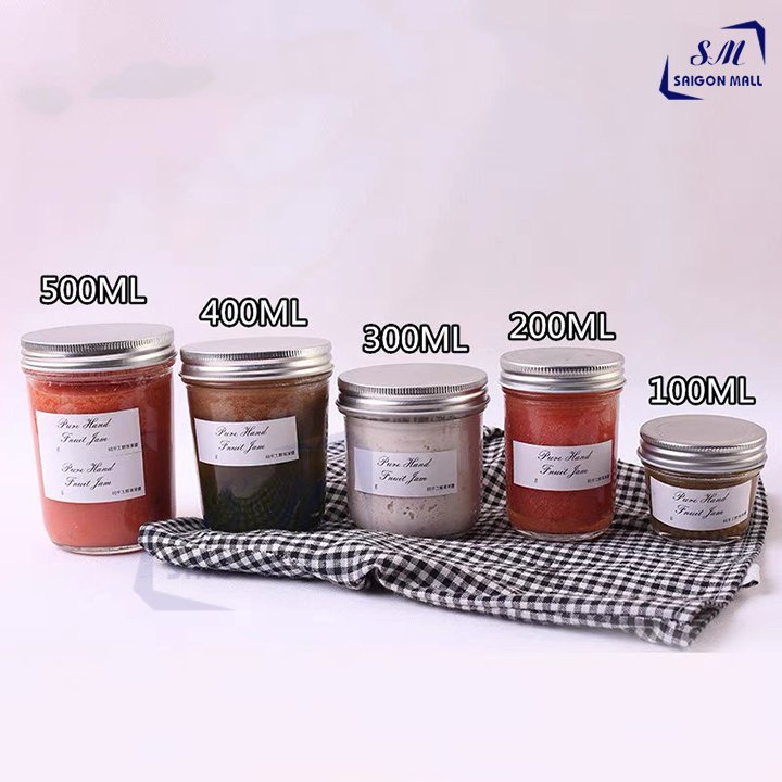 Hũ thủy tinh làm bánh plan nắp thiếc đựng sữa chua, pudding, đựng mứt, đựng các loại gia vị, lọ đựng thực phẩm