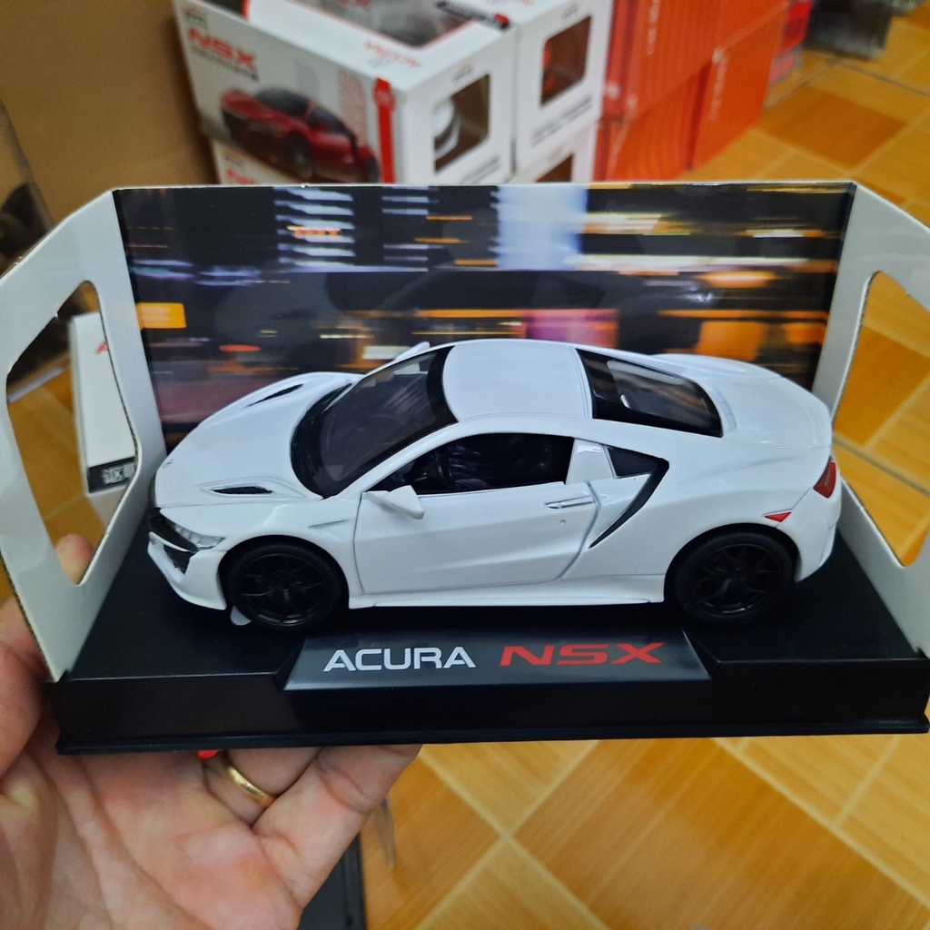 Mô hình xe ô tô Acura tỉ lệ 1:32 xe bằng kim loại có âm thanh và đèn mở các cửa xe đồ chơi trẻ em