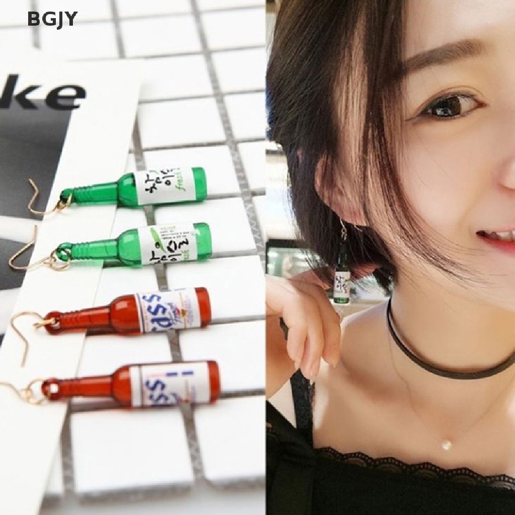 1 Đôi Bông Tai Handmade Hình Chai Bia Độc Đáo Mới