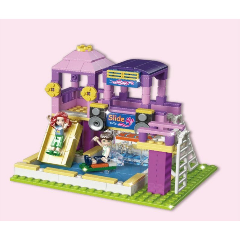 Lắp ráp xếp hình 5586: Khu vui chơi cầu trượt và bể bơi 484 chi tiết