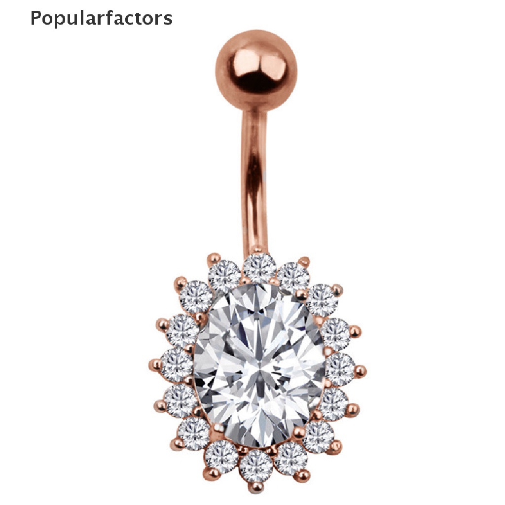 Khuyên Rốn Thép Đính Đá Pha Lê Thời Trang