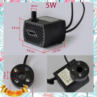 Máy Bơm Nước Chìm 4 đèn led đổi màu, Hồ Cá Hòn Non, Bộ Thác Nước 5W, 4 đèn led đổi màu