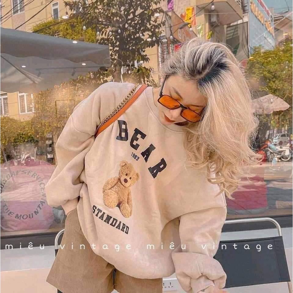 [Ảnh thật/video AS01] Áo hoodie Nữ_Áo sweater Hình Gấu FROM THỤNG ,tay bồng đủ màu | BigBuy360 - bigbuy360.vn