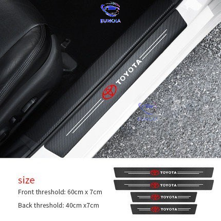BỘ 5 MIẾNG Dán Chống Trầy Xước Có Logo Hãng Hyundai Bảo Vệ Bậc Cửa Và Dán Cốp Xe Hơi, Xe Ô Tô Bằng Sợi Carbon Bền Đẹp