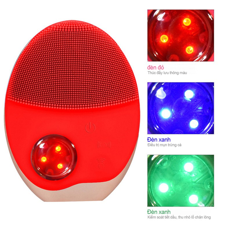 [Mã FMCGMALL - 8% đơn 250K] Máy rửa mặt CkeyiN chất liệu silicon sử dụng sóng siêu âm có đèn LED cao cấp | BigBuy360 - bigbuy360.vn