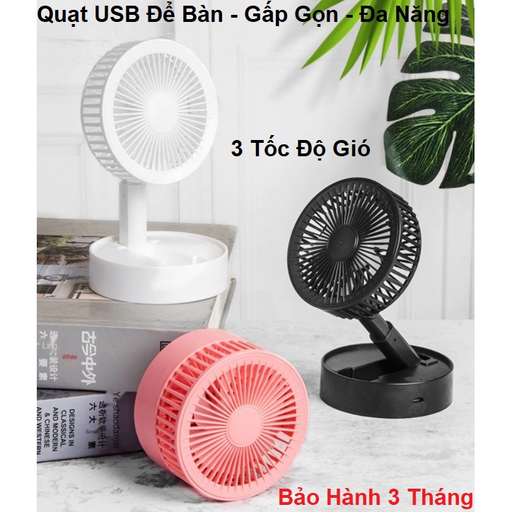 Quạt USB Để Bàn Đa Năng Gấp Gọn A9 - 3 Tốc Độ Gió - Kiêm Giá Đỡ Điện Thoại Tiện Lợi - Bảo Hành 3 Tháng - 1 Đổi 1