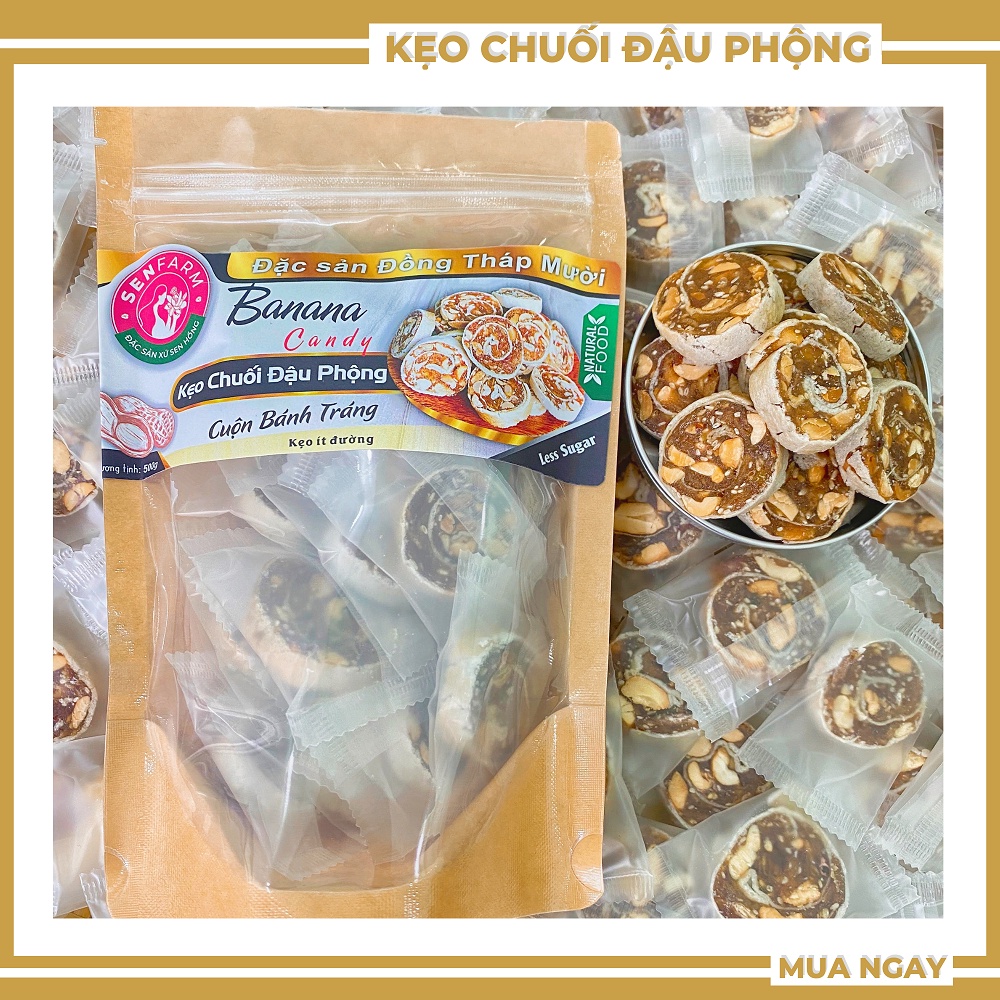 Kẹo chuối đậu phộng Senfarm ít đường bịch 250g