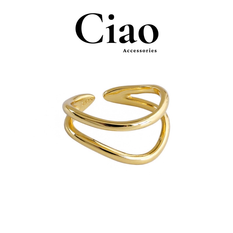 [NEW ITEMS] Nhẫn mạ bạc S925 thiết kế phong cách trendy tinh tế Rowena Ciao accessories