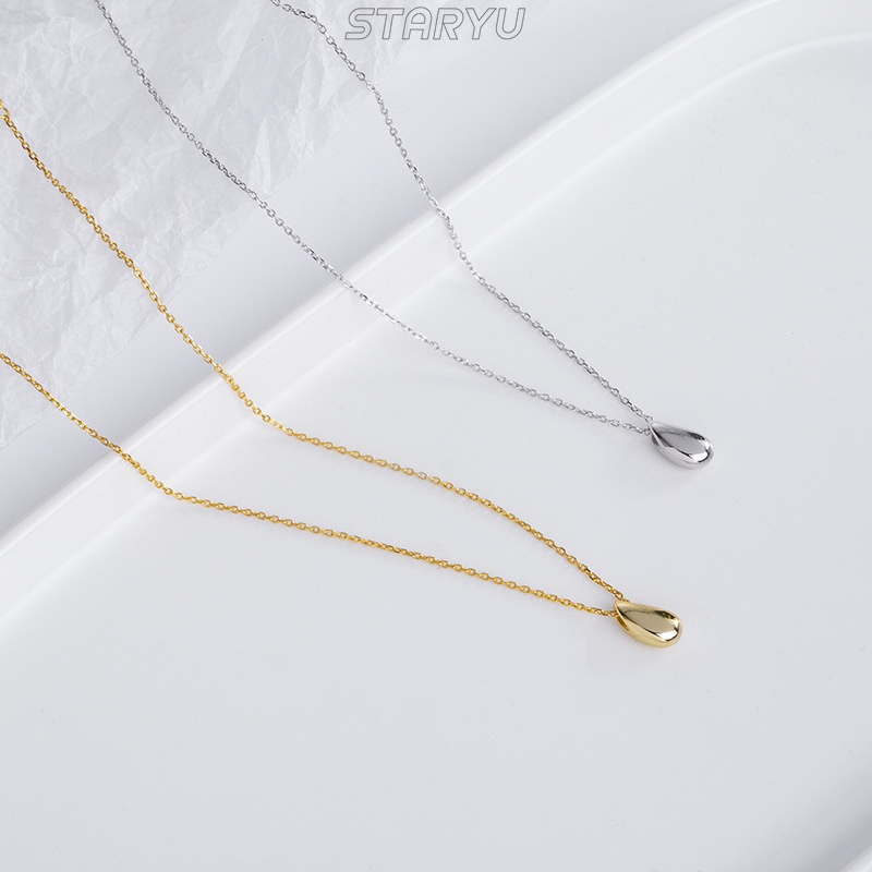 Vòng cổ Bạc S925 Mặt Giọt Nước Thanh Lịch Cho Nữ