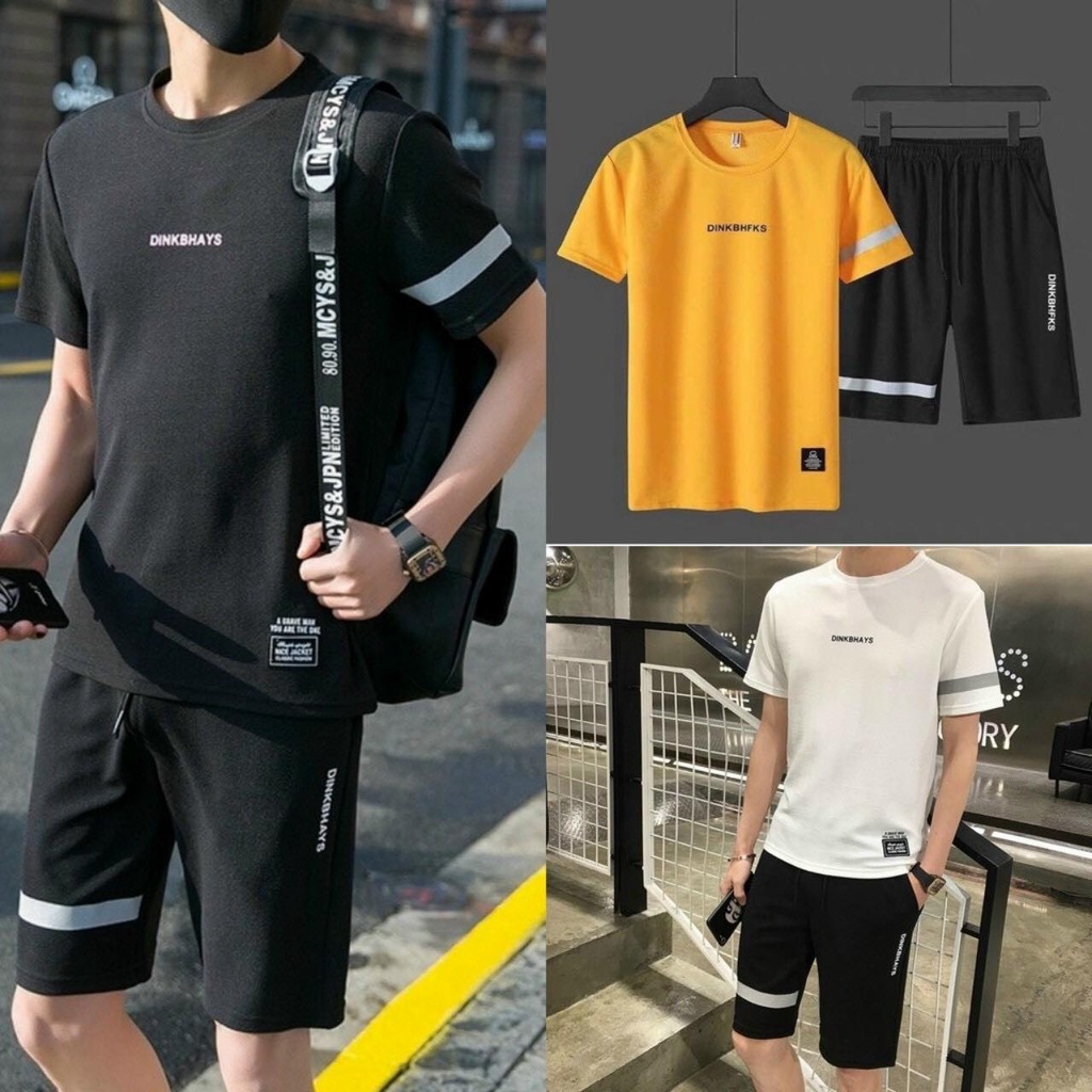 Set bộ đồ nam thun quần đùi cực hot của giới trẻ phong cách Ulzzang hot trend 2021 Hàn Quốc mặc mùa hè