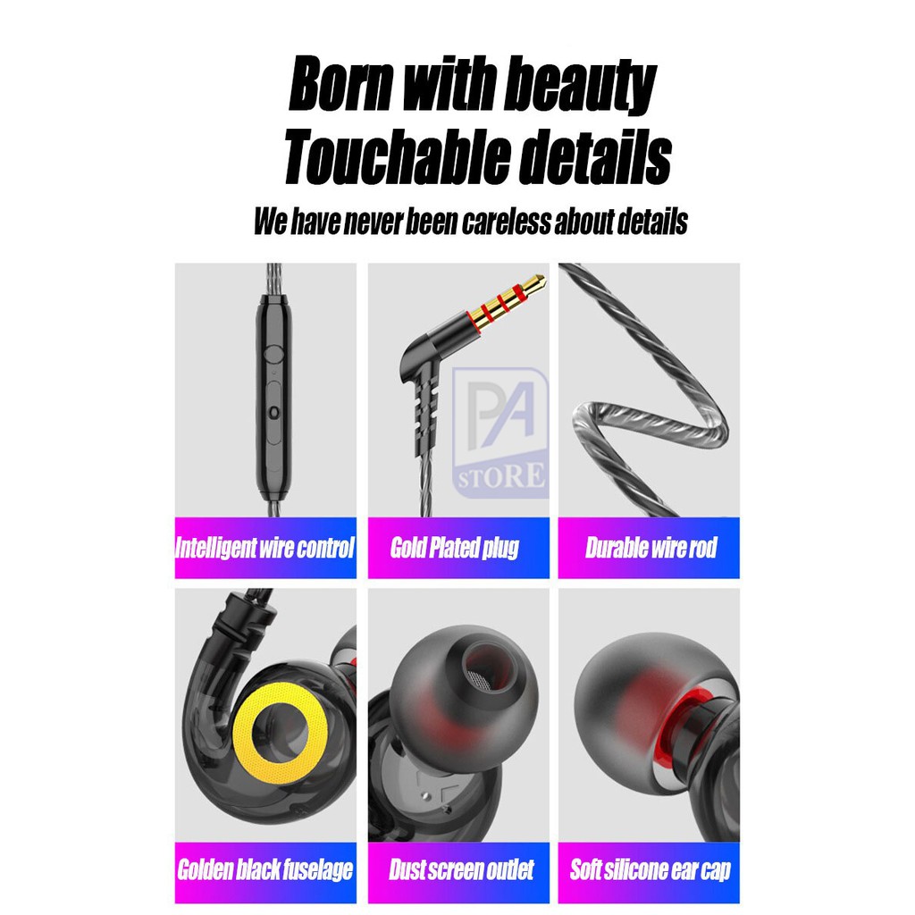 Tai Nghe Sport Siêu Trầm, Nghe Hay Hiếm Có, Chuôi Aux 3,5mm Xéo Chống Vướng, Mẫu SPORT Thời Trang 2020