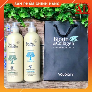 [Chính hãng] [Siêu rẻ] Cặp dầu gội xả Biotin & Collagen phục hồi ngăn rụng kích thích mọc tóc 500ml