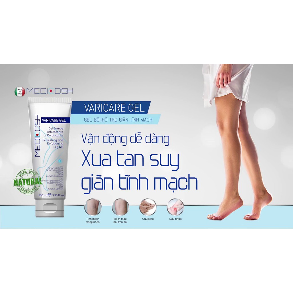 Gel Bôi Hỗ Trợ Suy Giãn Tĩnh Mạch Medicosh Varicare Ý 50ml