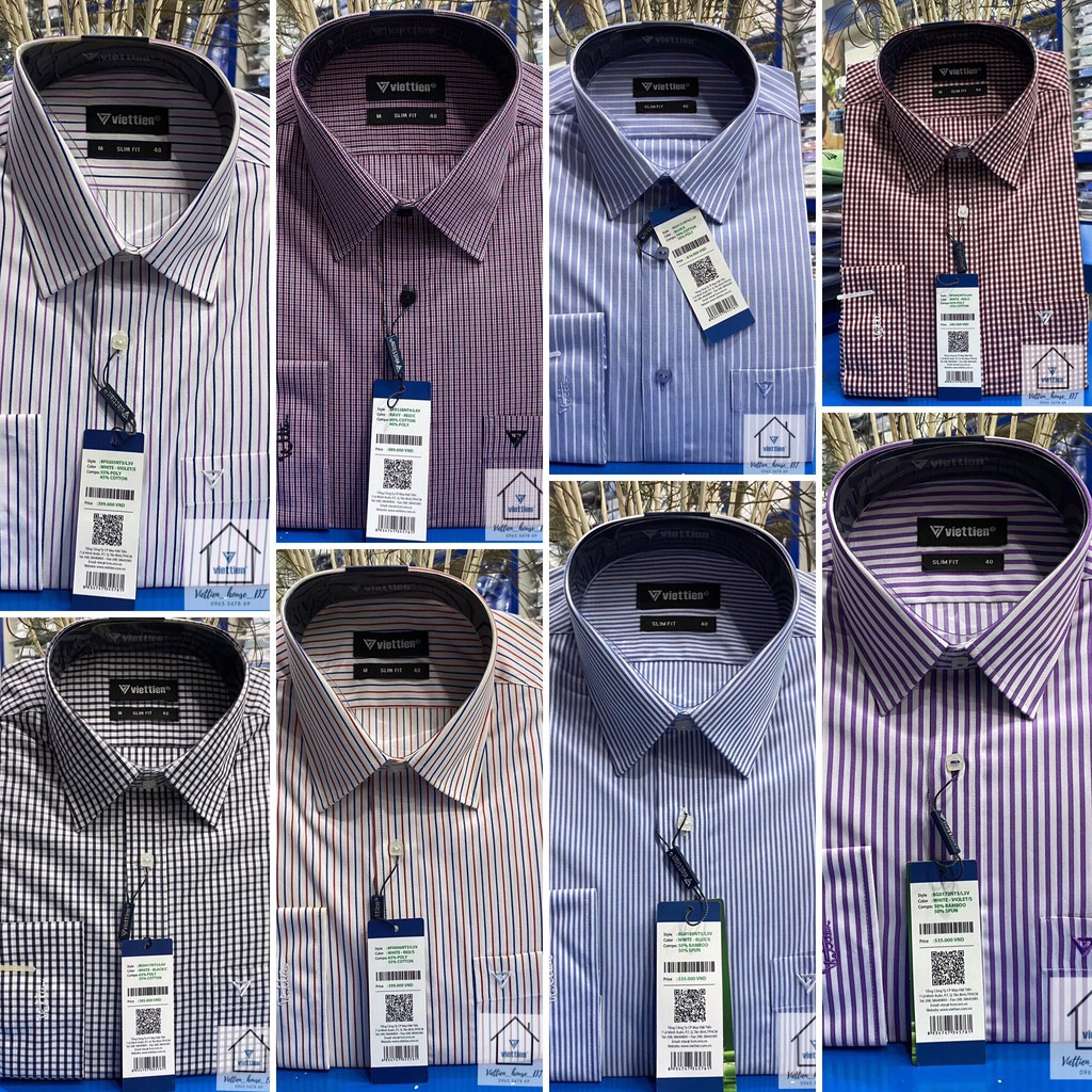ÁO SƠ MI VIỆT TIẾN TAY DÀI PHOM REGULAR FIT (SLIM FIT CŨ)