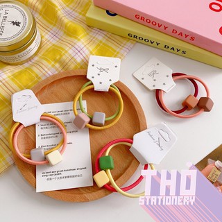 Dây Thun Cột Tóc Nhỏ Xinh Dễ Thương Cute Colorful Cube Ulzzang Phong Cách Hàn Quốc Cho Bé Gái