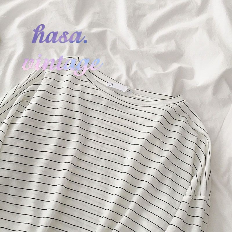 [Có sẵn]🌿 Áo croptop thun kẻ sọc ngang rút dây thân tay dài ulzzang 🔥