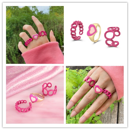 Bộ 3 Nhẫn Thiết Kế Hình Học Có Thể Điều Chỉnh Thời Trang Dành Cho Nữ