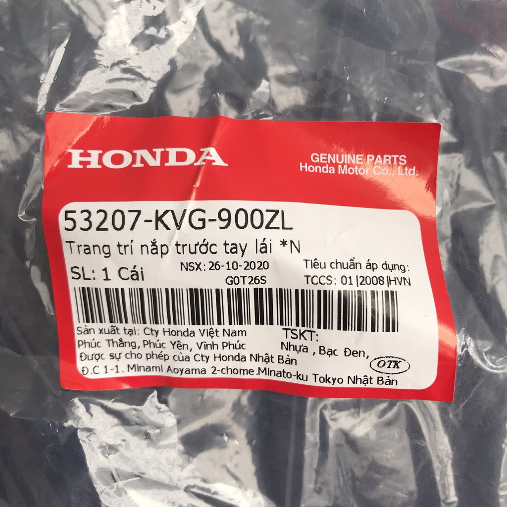 Trang trí nắp trước tay lái xe Airblade | Air Blade Cũ (2007-2008) chính hãng Honda 53207-kvg-900zl