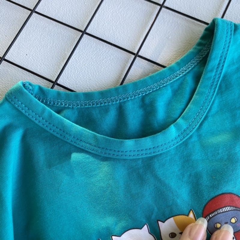 áo phông xẻ tà hình mèo dễ thương cho bé trai, bé gái