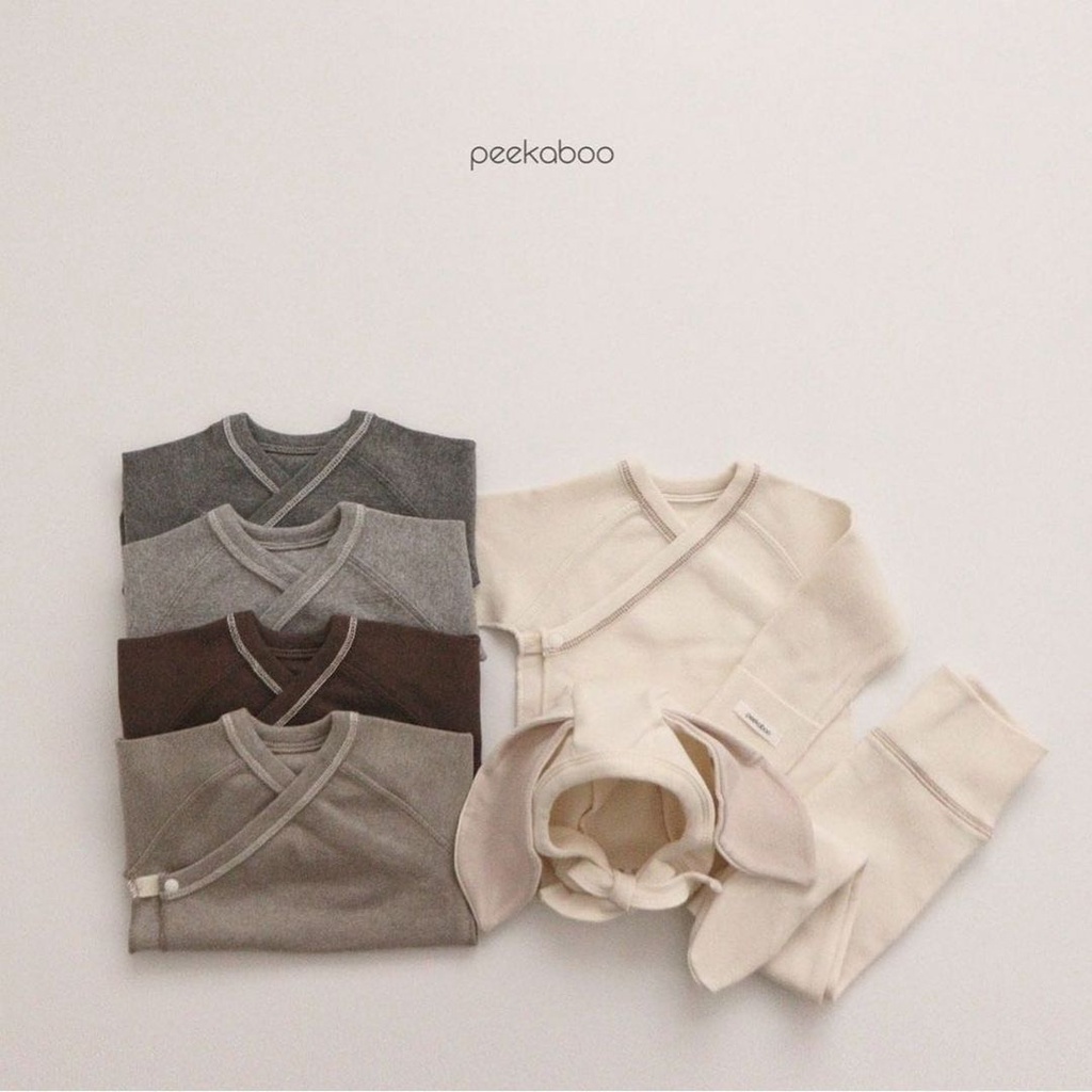 Bộ dài tay nón thỏ thu đông Peekaboo - Hàn Quốc chính hãng < Có sẵn>