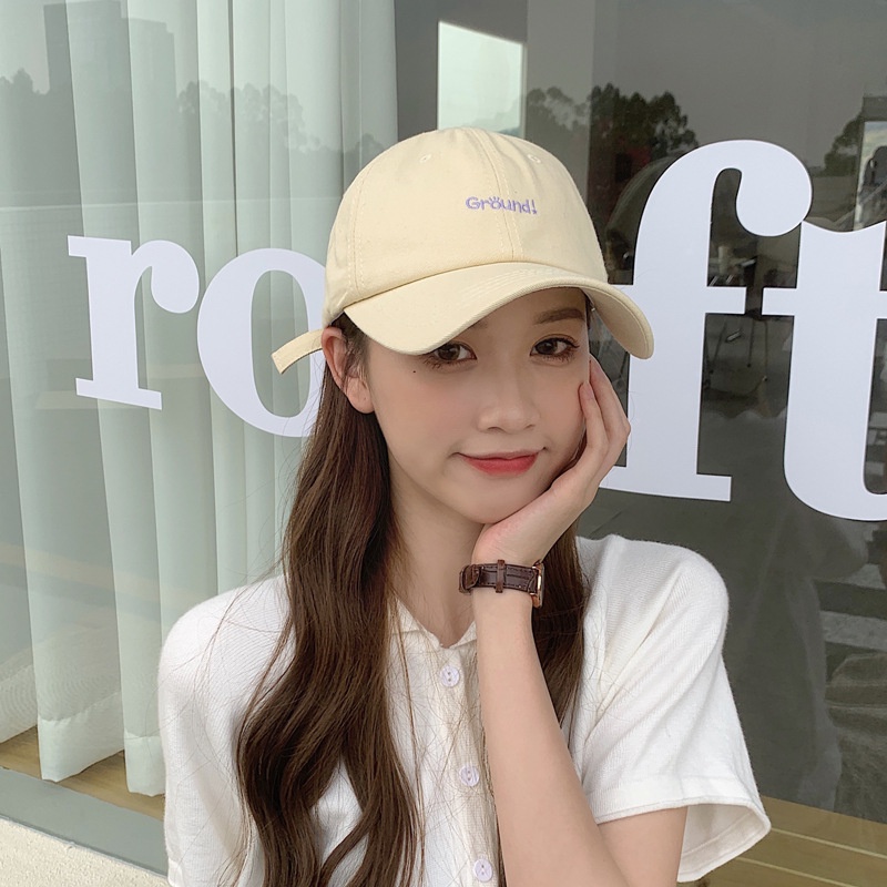 Mũ lưỡi trai vải cotton mỏng mềm thêu chữ phong cách Hàn Quốc cá tính cho nam và nữ